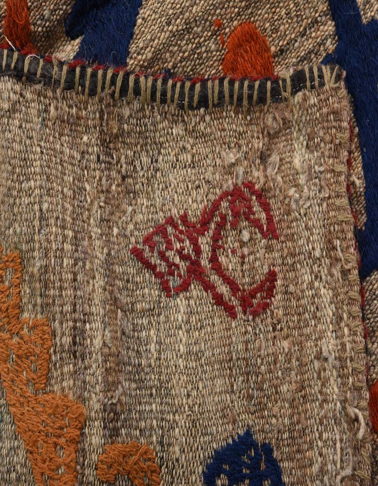 Detail image of  4' 11 x 6' 4  Hand Woven Kilim Suzani Wool Rug