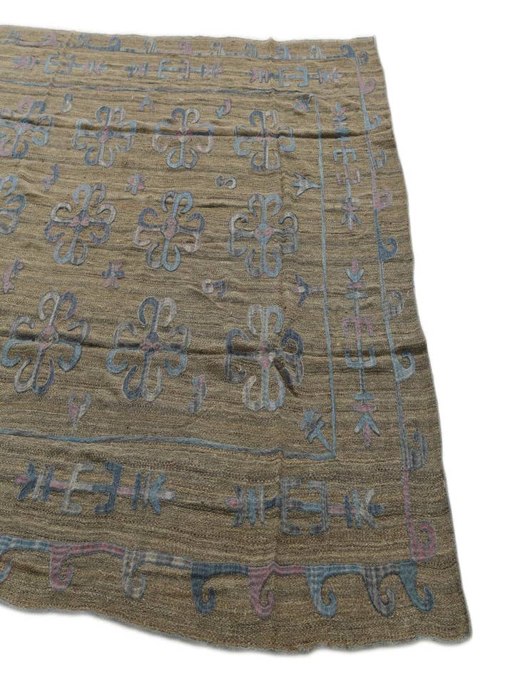 Detail image of  6' 8 x 9' 5  Hand Woven Kilim Suzani Wool Rug