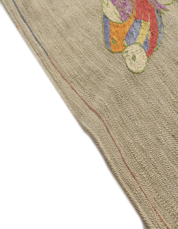 Detail image of  5' 8 x 9' 9  Hand Woven Kilim Suzani Wool Rug
