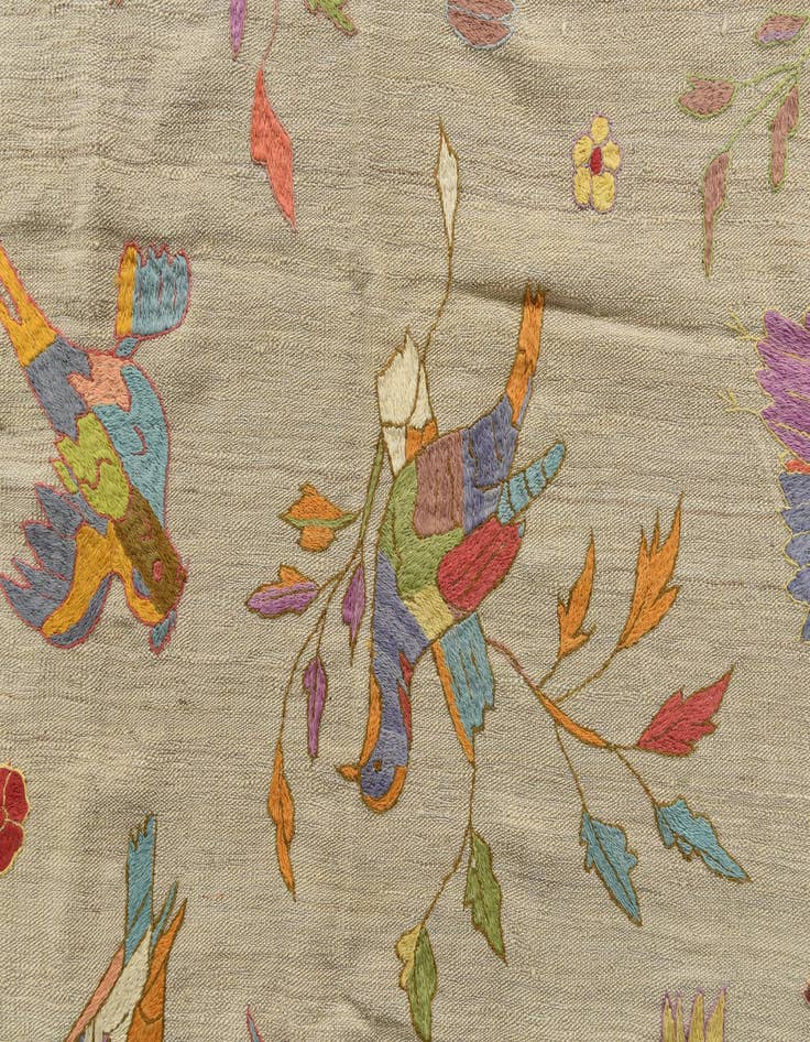 Detail image of  5' 8 x 9' 9  Hand Woven Kilim Suzani Wool Rug