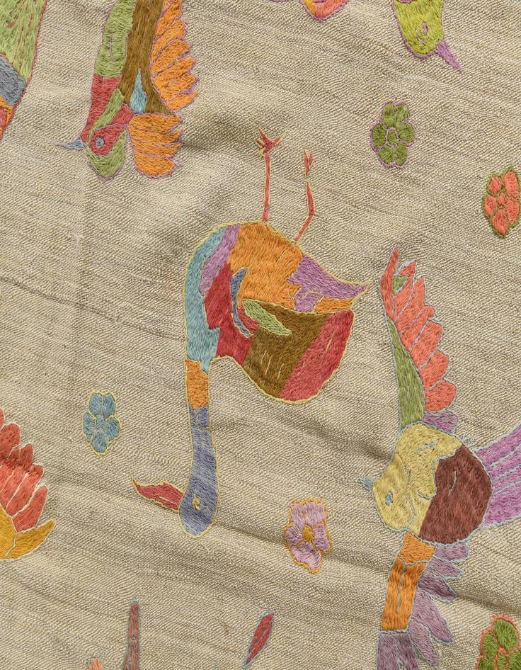 Detail image of  5' 8 x 9' 9  Hand Woven Kilim Suzani Wool Rug