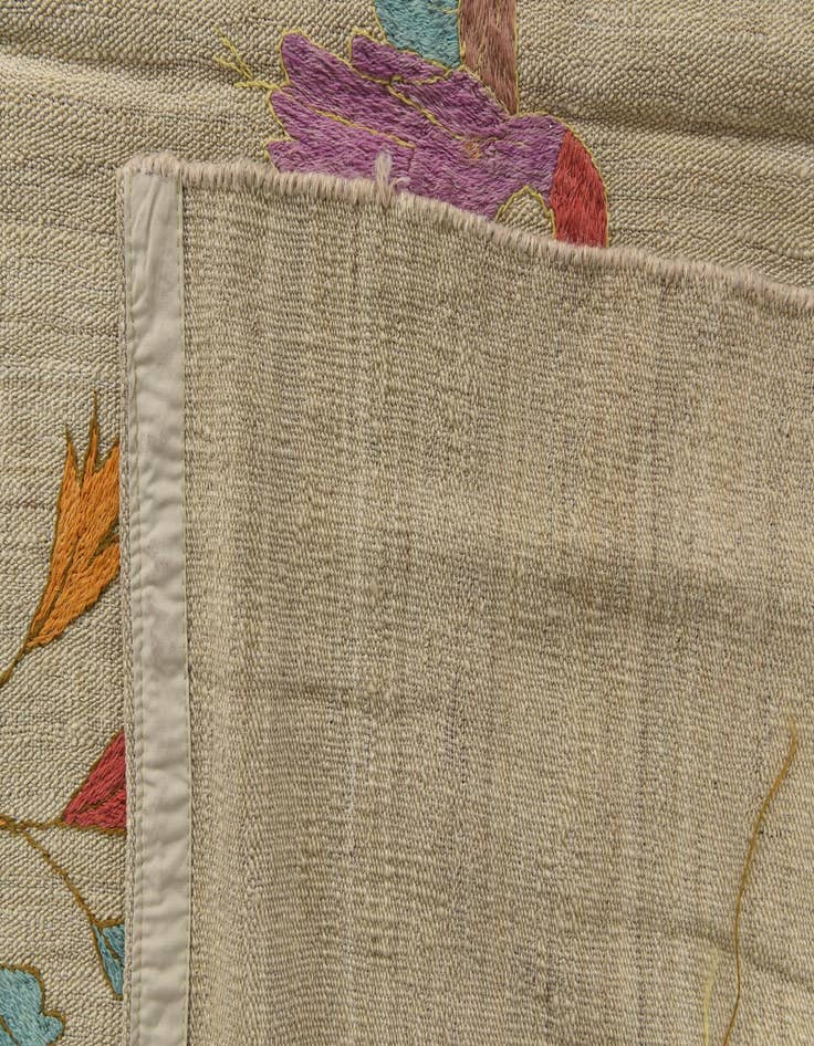 Detail image of  5' 8 x 9' 9  Hand Woven Kilim Suzani Wool Rug