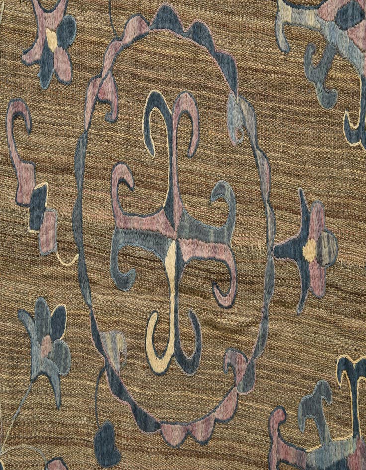 Detail image of  6' 6 x 9' 6  Hand Knotted Kilim Suzani Wool Rug