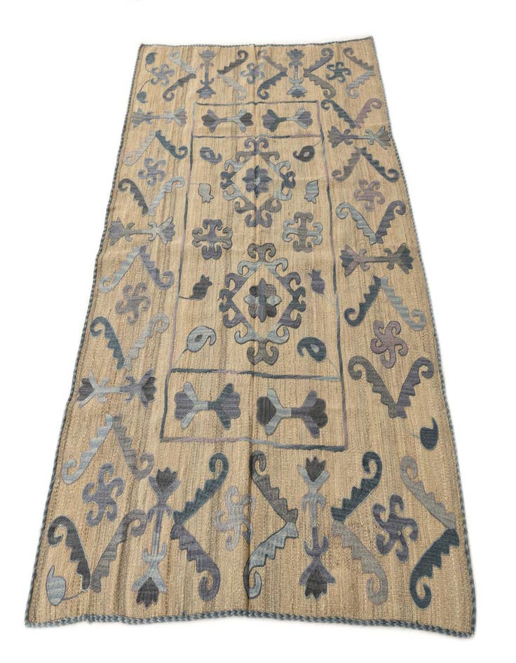 Detail image of  5' x 6' 3  Hand Woven Kilim Suzani Wool Rug