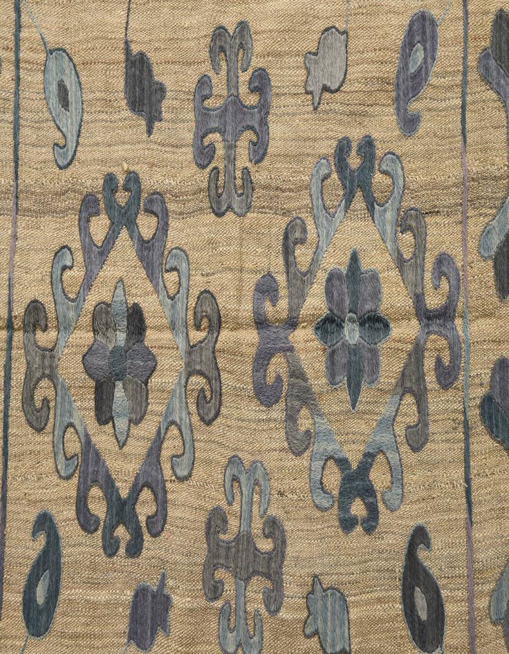 Detail image of  5' x 6' 3  Hand Woven Kilim Suzani Wool Rug