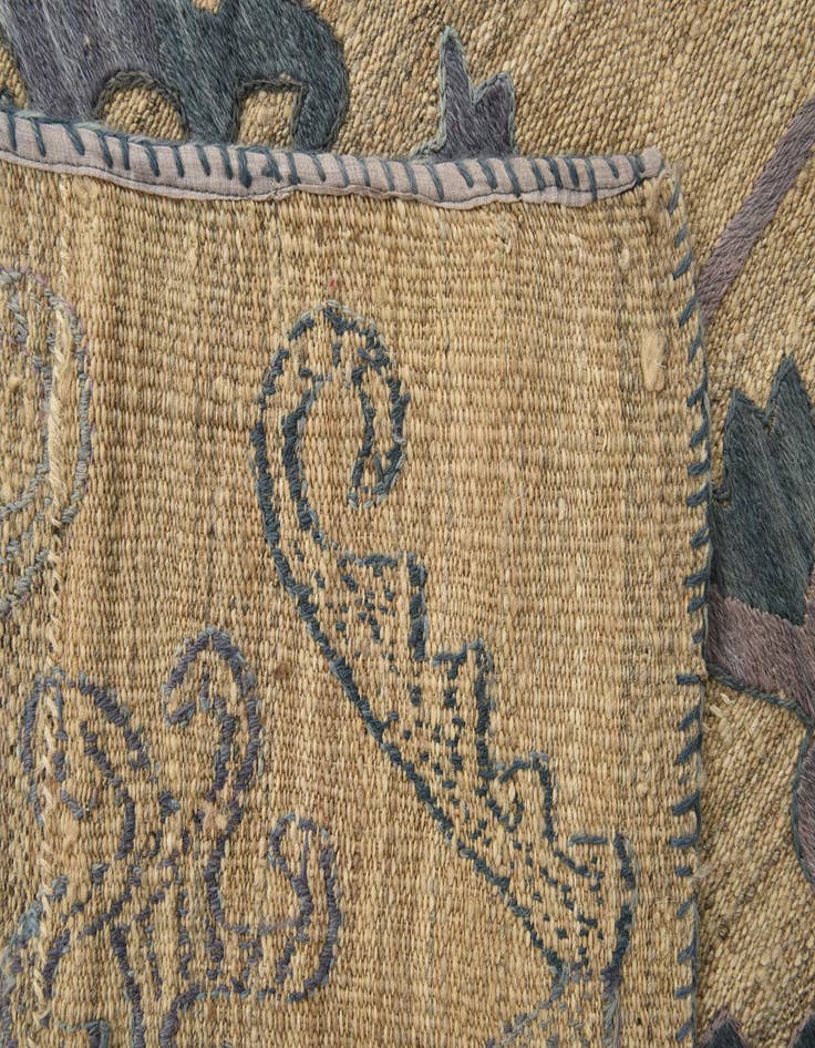 Detail image of  5' x 6' 3  Hand Woven Kilim Suzani Wool Rug