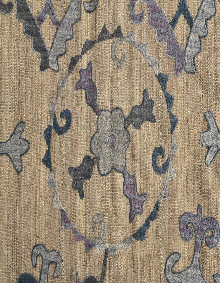 Detail image of  5' 6 x 6' 5  Hand Woven Kilim Suzani Wool Rug