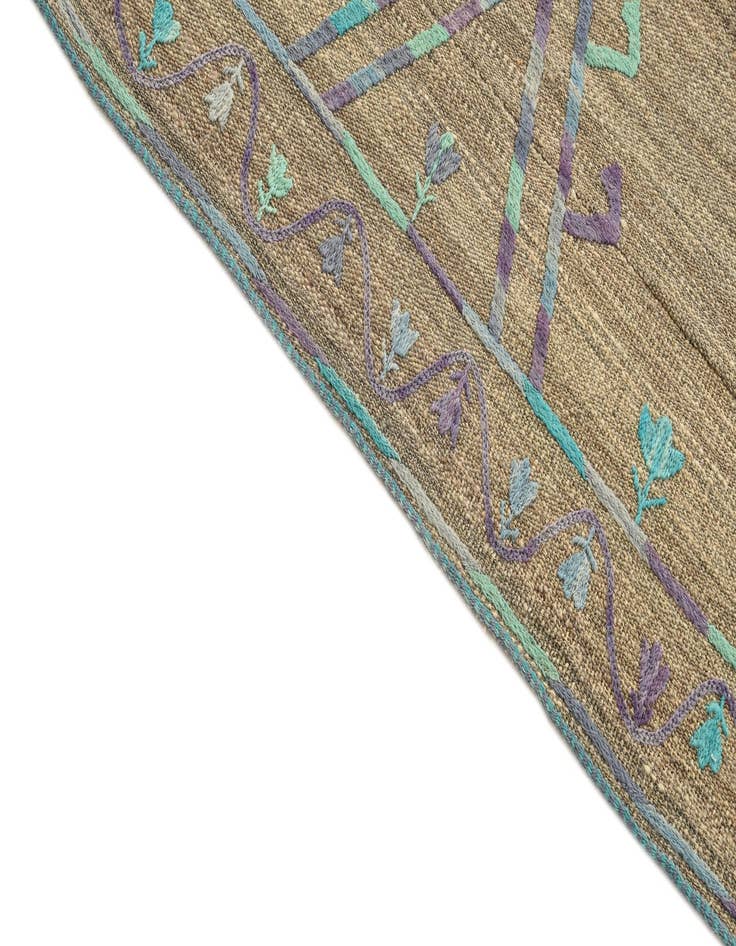 Detail image of  4' 2 x 5' 9  Hand Woven Kilim Suzani Wool Rug
