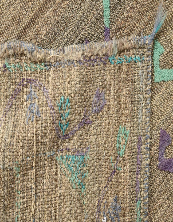 Detail image of  4' 2 x 5' 9  Hand Woven Kilim Suzani Wool Rug