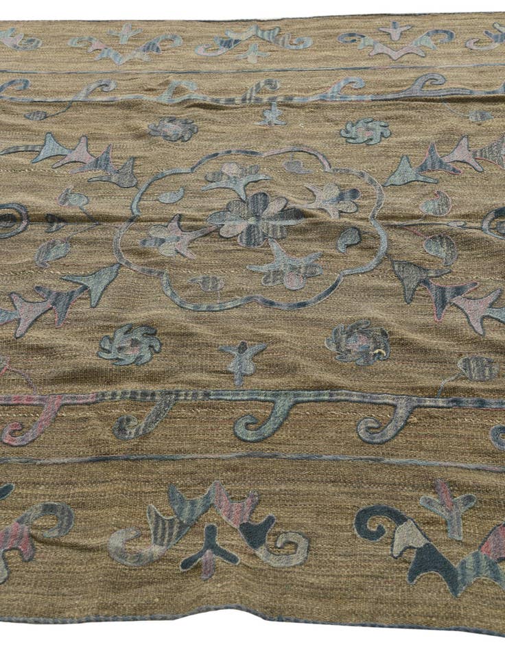 Detail image of  5' 10 x 7' 7  Hand Woven Kilim Suzani Wool Rug