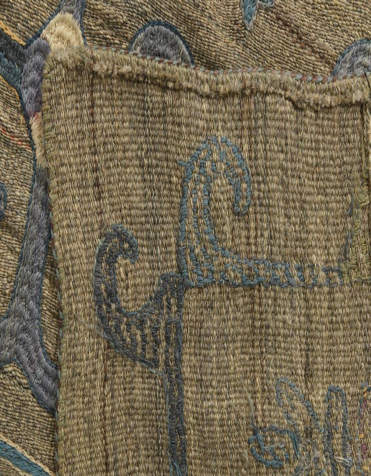 Detail image of  5' 7 x 7' 5  Hand Woven Kilim Suzani Wool Rug