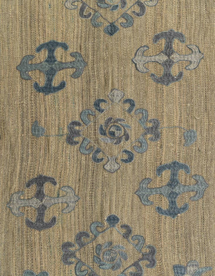 Detail image of  5' 6 x 7' 5  Hand Woven Kilim Suzani Wool Rug