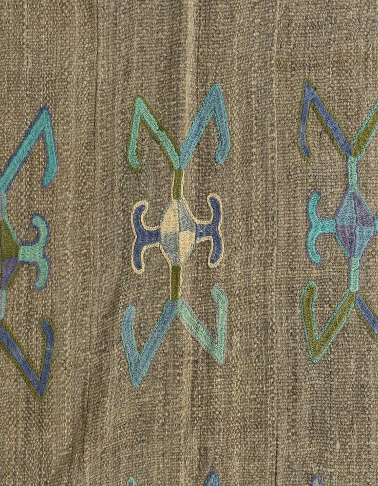 Detail image of  5' x 6' 3  Hand Woven Kilim Suzani Wool Rug