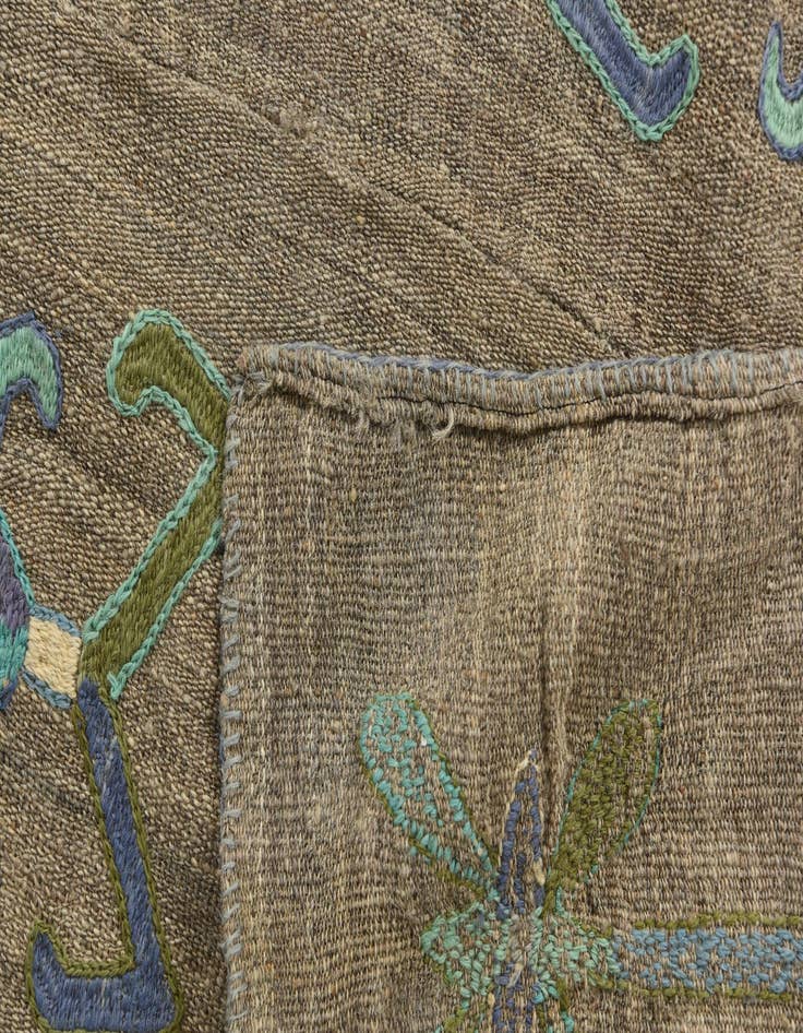 Detail image of  5' x 6' 3  Hand Woven Kilim Suzani Wool Rug