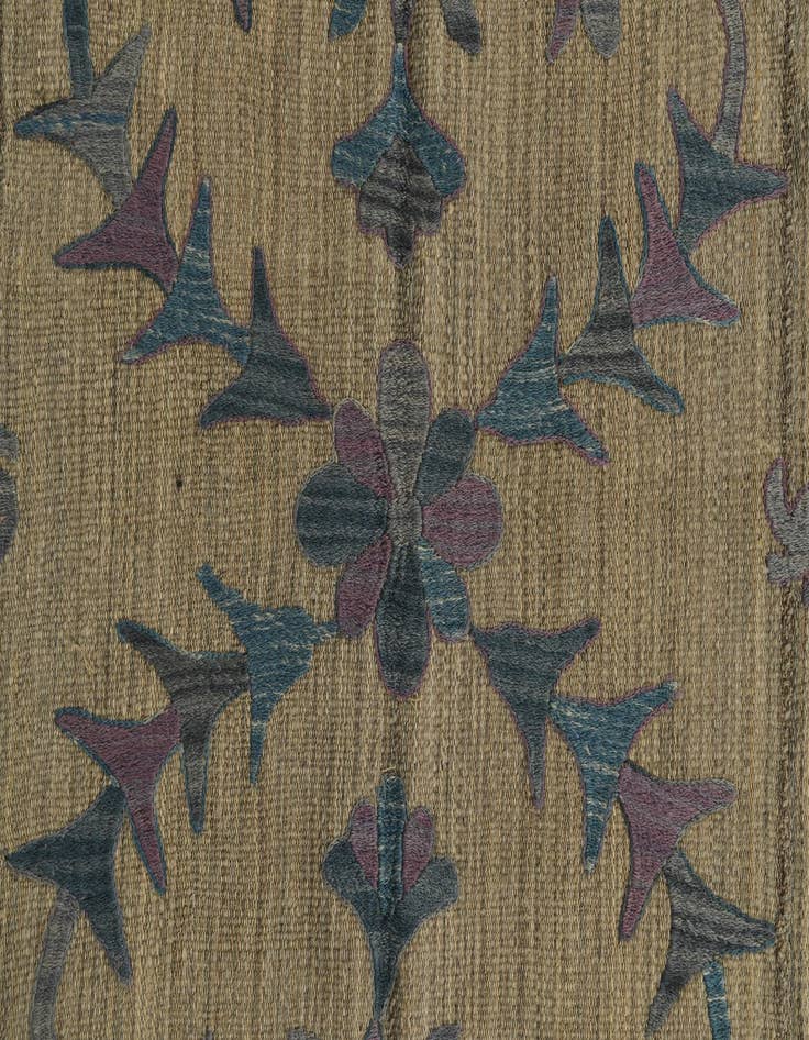 Detail image of  4' 10 x 6' 7  Hand Woven Kilim Suzani Wool Rug