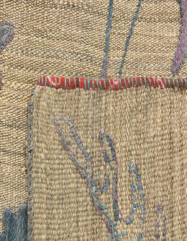 Detail image of  4' 10 x 6' 7  Hand Woven Kilim Suzani Wool Rug
