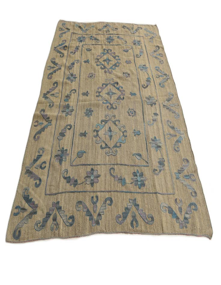 Detail image of  5' 10 x 7' 4  Hand Woven Kilim Suzani Wool Rug