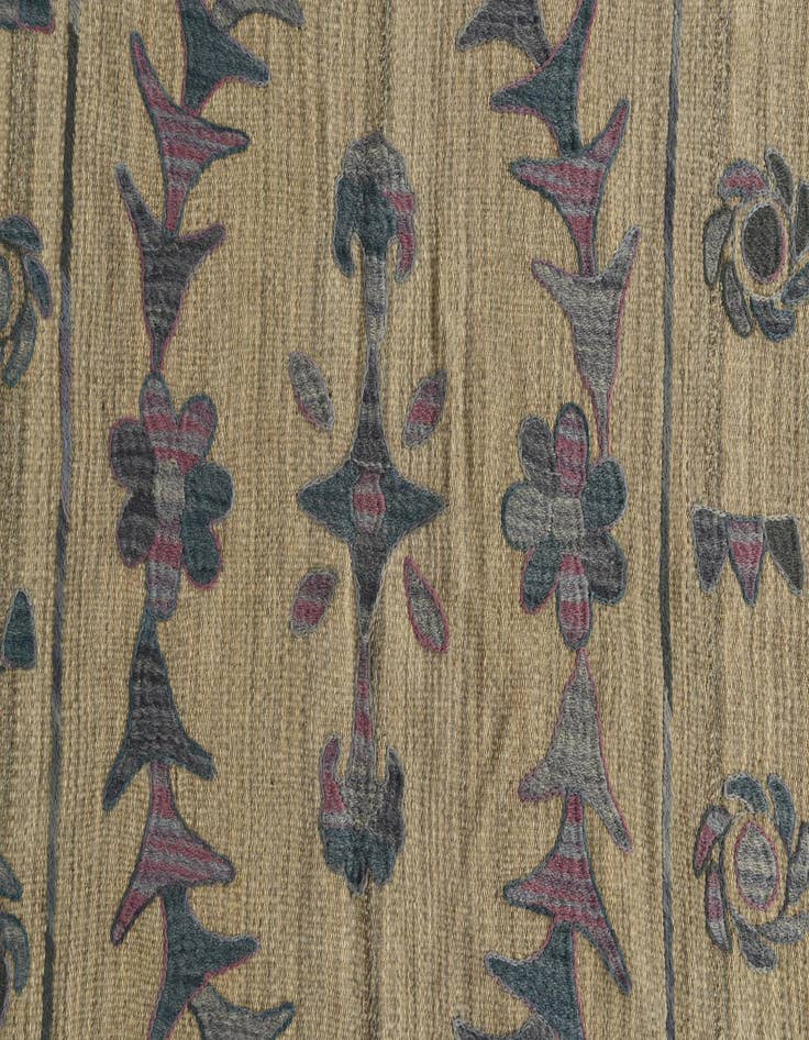 Detail image of  5' x 6' 8  Hand Woven Kilim Suzani Wool Rug