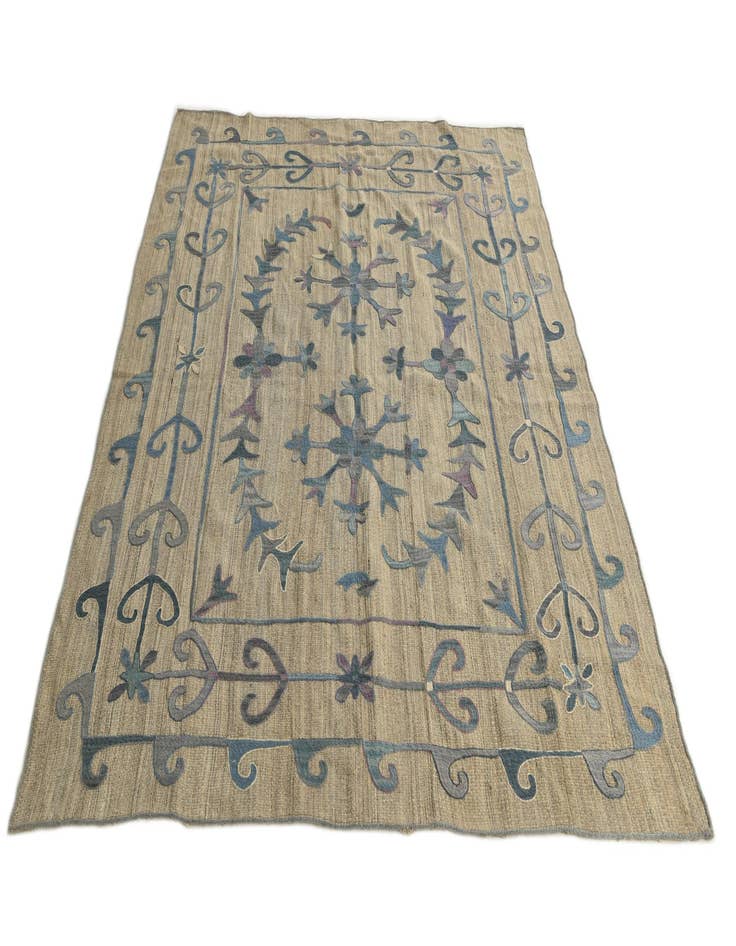 Detail image of  5' 10 x 7' 1  Hand Woven Kilim Suzani Wool Rug