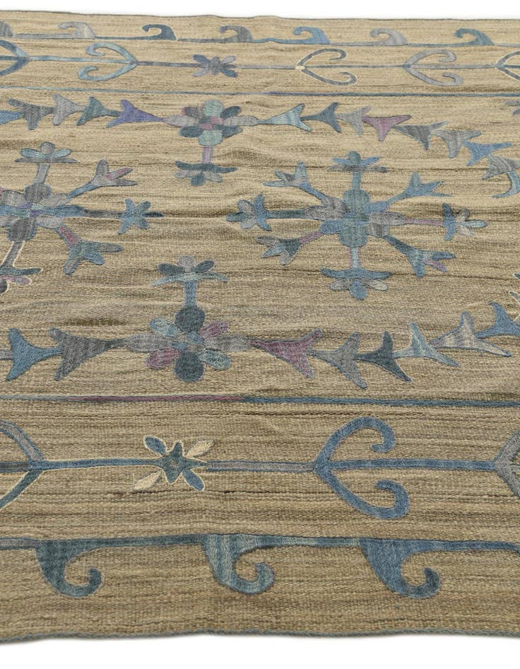 Detail image of  5' 10 x 7' 1  Hand Woven Kilim Suzani Wool Rug