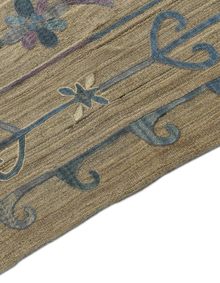 Detail image of  5' 10 x 7' 1  Hand Woven Kilim Suzani Wool Rug