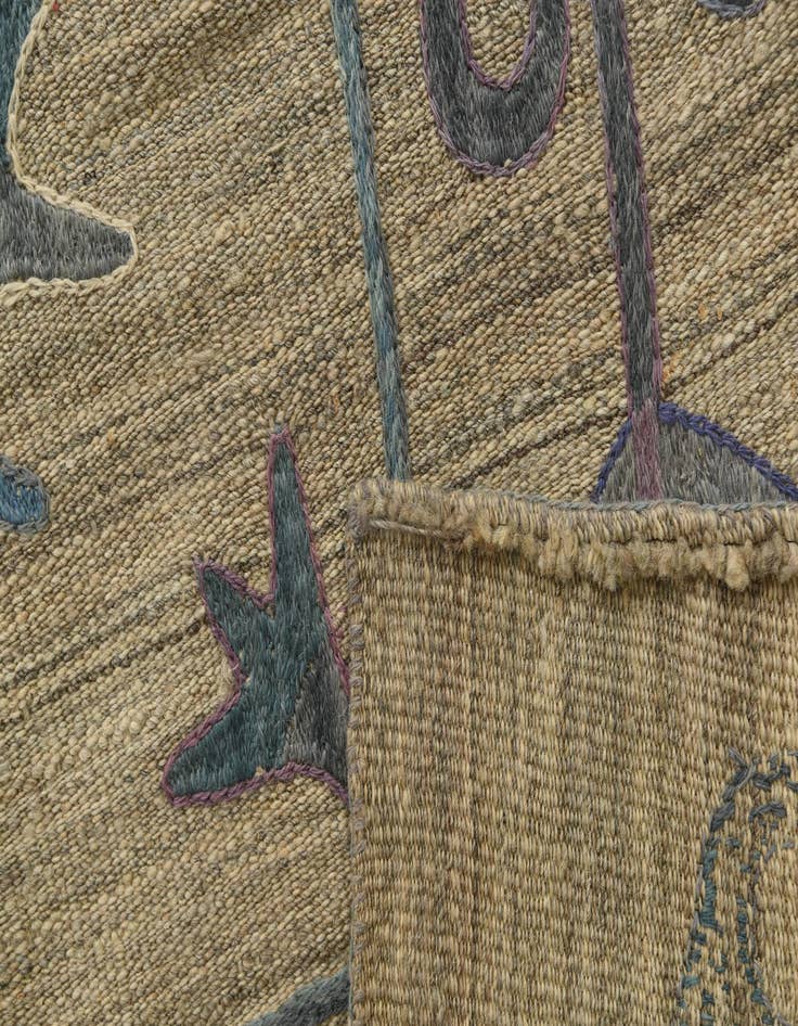 Detail image of  5' 10 x 7' 1  Hand Woven Kilim Suzani Wool Rug