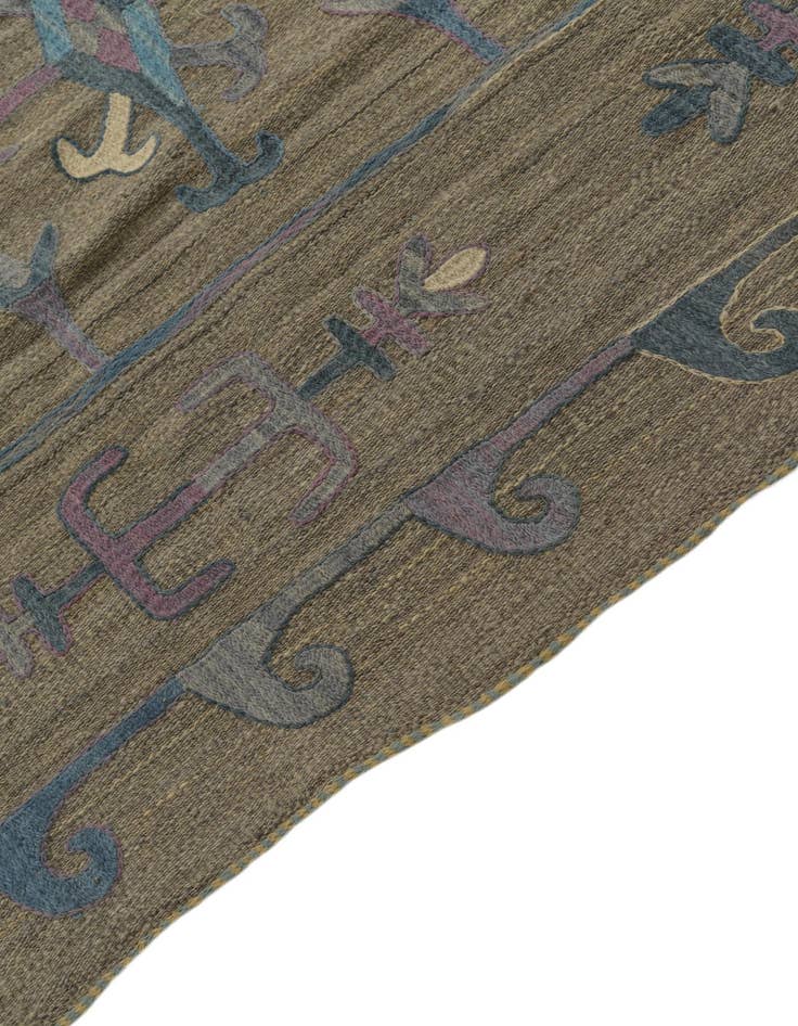 Detail image of  5' 9 x 7' 2  Hand Woven Kilim Suzani Wool Rug