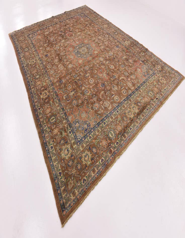 Detail image of  9' 8 x 12' 7  Hand Knotted Mashad Persian Wool Rug