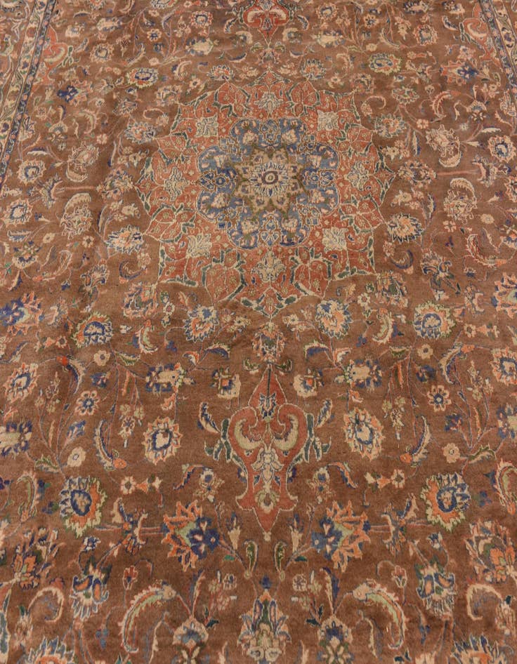 Detail image of  9' 8 x 12' 7  Hand Knotted Mashad Persian Wool Rug