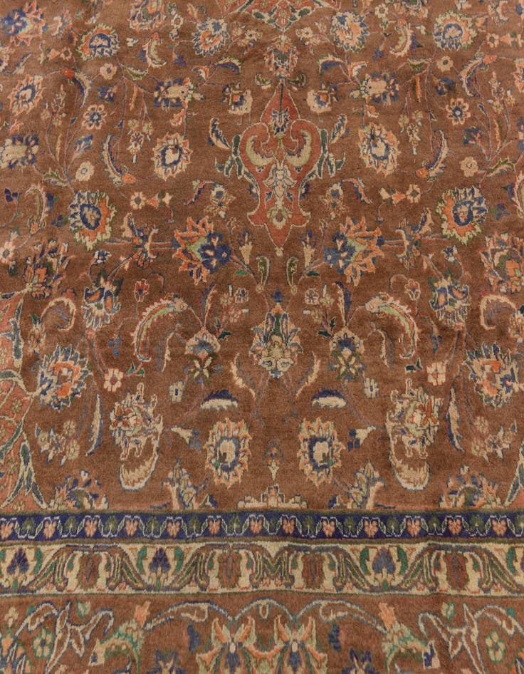 Detail image of  9' 8 x 12' 7  Hand Knotted Mashad Persian Wool Rug