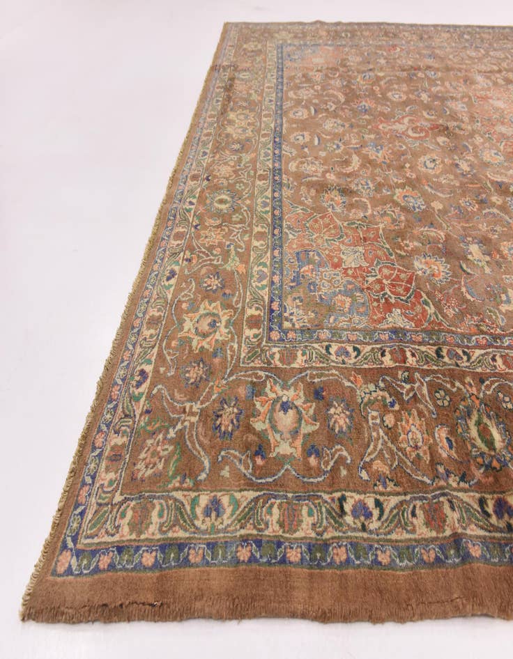 Detail image of  9' 8 x 12' 7  Hand Knotted Mashad Persian Wool Rug