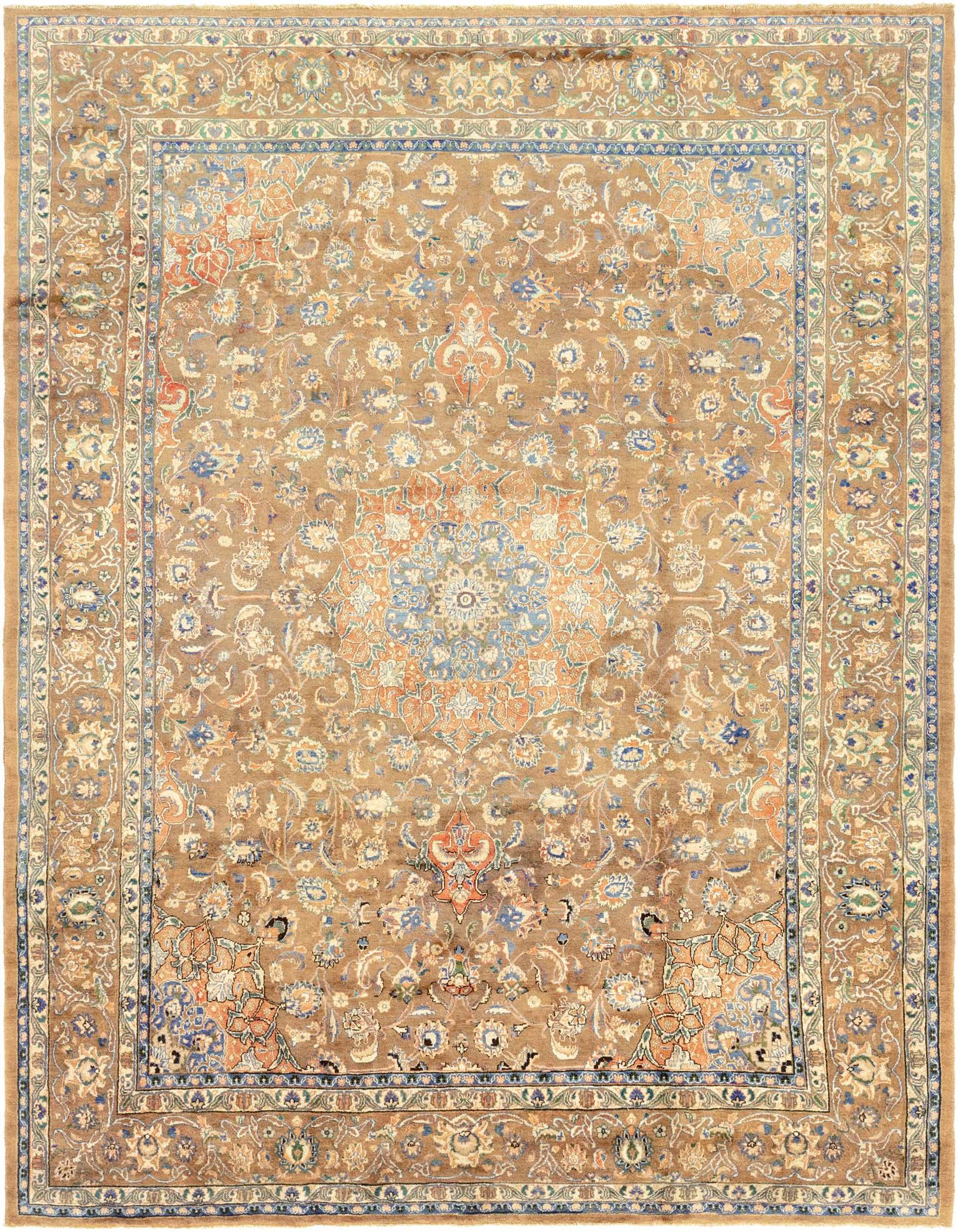 Primary image 9' 8 x 12' 7 Hand Knotted Mashad Persian Wool Rug