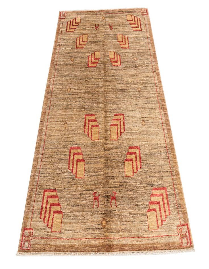 Detail image of  4' x 6'  Hand Knotted Modern Ziegler Rug