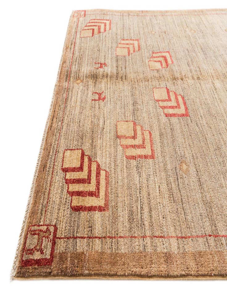 Detail image of  4' x 6'  Hand Knotted Modern Ziegler Rug