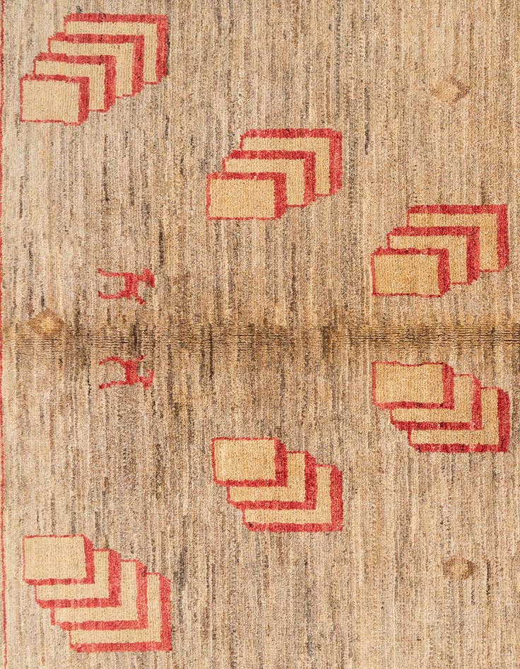 Detail image of  4' x 6'  Hand Knotted Modern Ziegler Rug