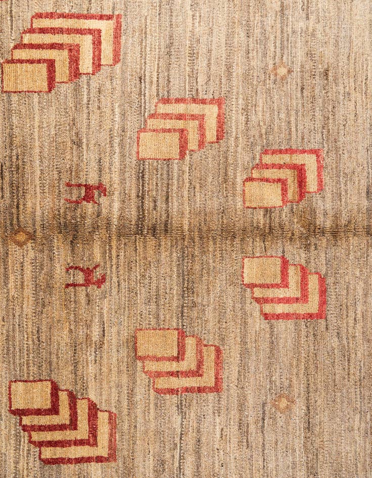Detail image of  4' x 6'  Hand Knotted Modern Ziegler Rug