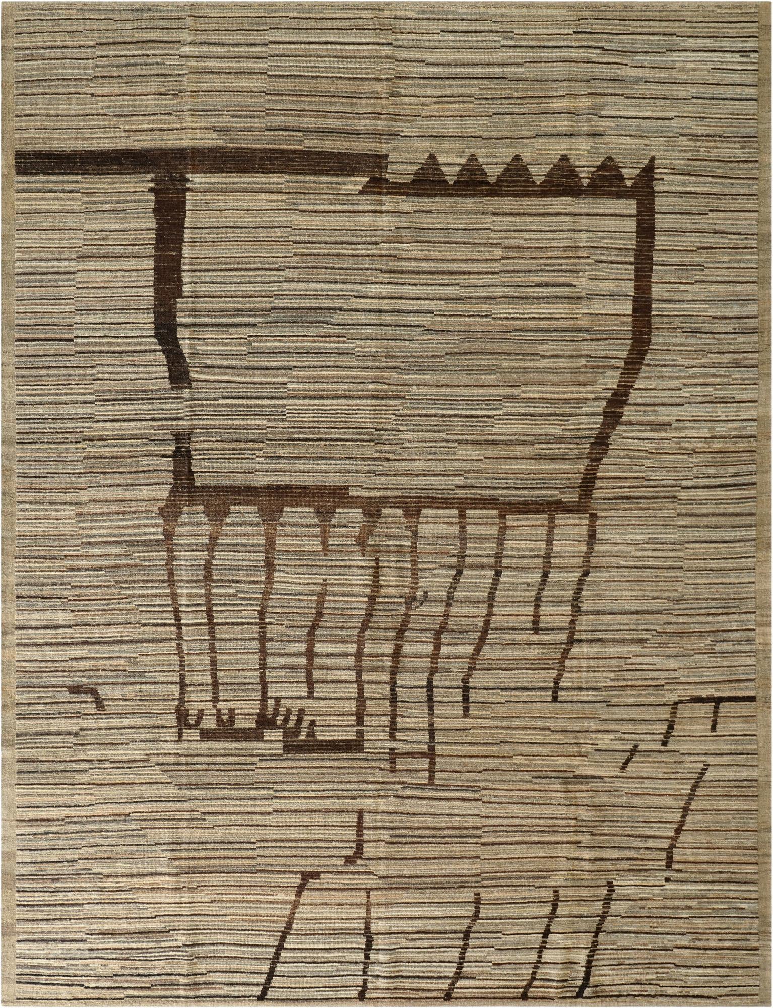  10' 2 x 13' 7  Hand Knotted Moroccan Wool Rug