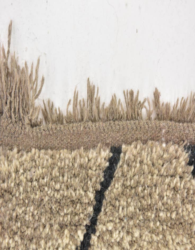 Detail image of  6' 8 x 9' 2  Hand Knotted Moroccan Wool Rug