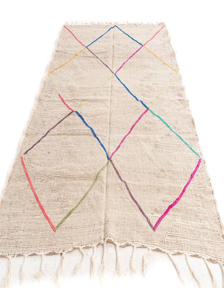 Detail image of  6' 7 x 9'  Hand Knotted Moroccan Wool Rug