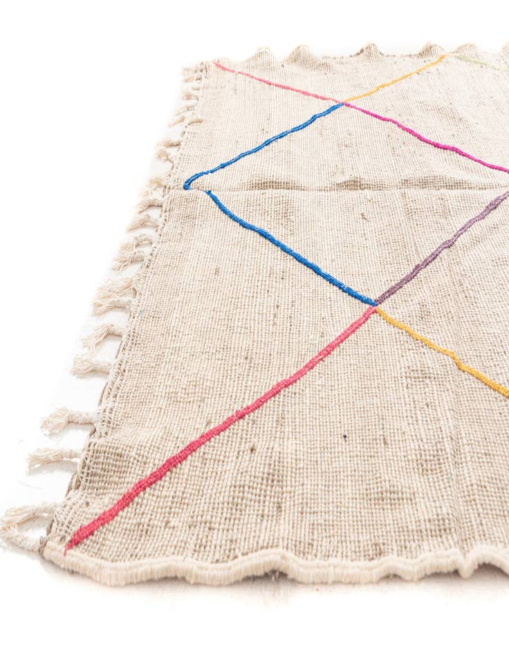 Detail image of  6' 7 x 9'  Hand Knotted Moroccan Wool Rug