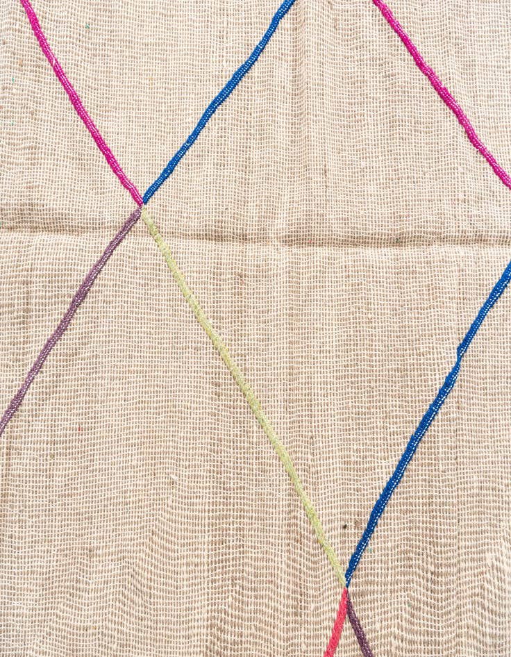 Detail image of  6' 7 x 9'  Hand Knotted Moroccan Wool Rug