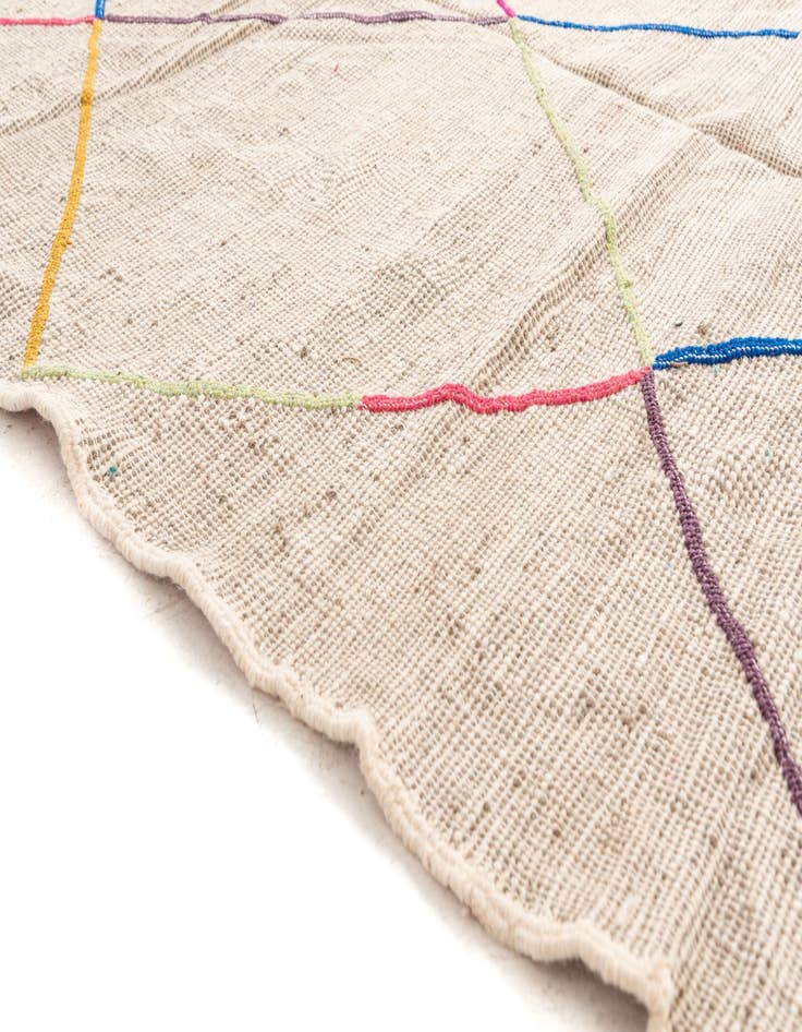 Detail image of  6' 7 x 9'  Hand Knotted Moroccan Wool Rug