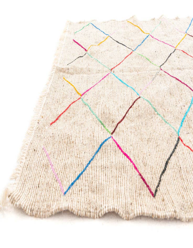 Detail image of  5' x 8'  Hand Knotted Moroccan Wool Rug