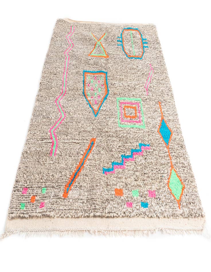 Detail image of  5' x 6' 10  Hand Knotted Moroccan Wool Rug