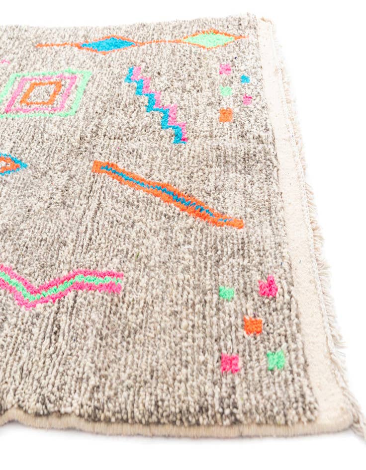 Detail image of  5' x 6' 10  Hand Knotted Moroccan Wool Rug