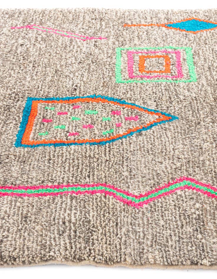 Detail image of  5' x 6' 10  Hand Knotted Moroccan Wool Rug