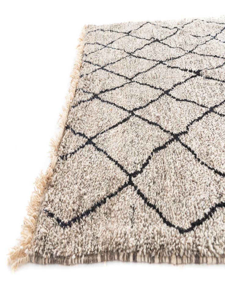 Detail image of  6' 8 x 10'  Hand Knotted Moroccan Wool Rug