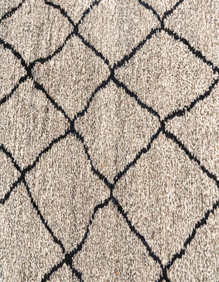 Detail image of  6' 8 x 10'  Hand Knotted Moroccan Wool Rug