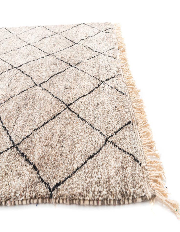 Detail image of  6' 8 x 9' 9  Hand Knotted Moroccan Wool Rug