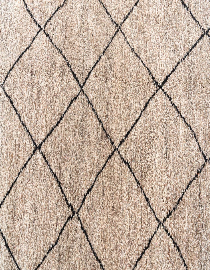 Detail image of  6' 8 x 9' 9  Hand Knotted Moroccan Wool Rug